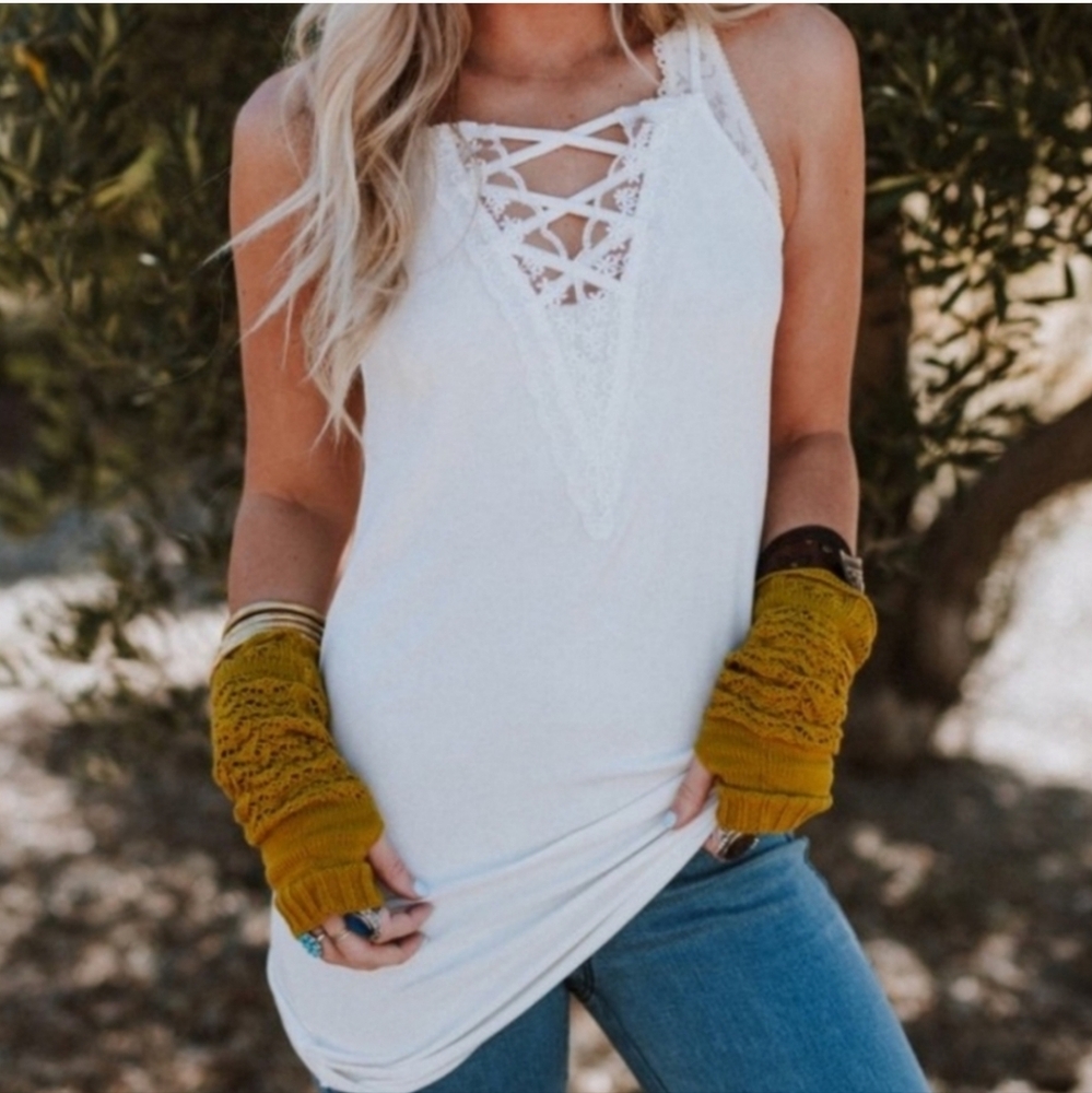 Tunic Tank With Lace Up Front